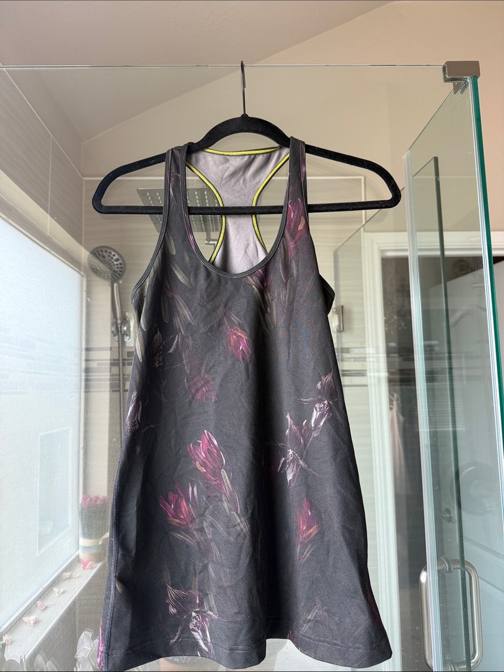 Lululemon Black Floral Midnight Iris Cool Racerback